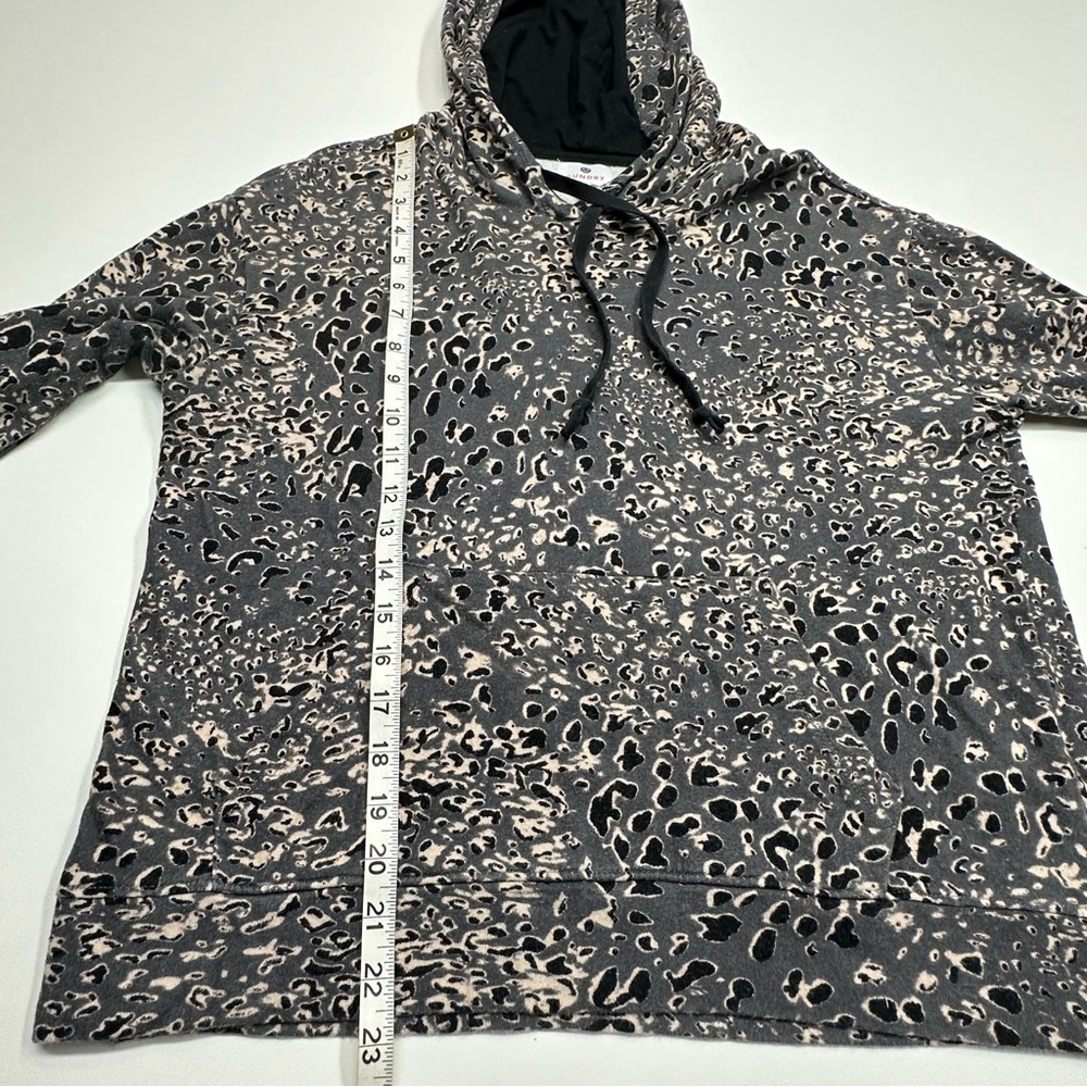 Sundry Leopard Animal Print Dark Gray Relaxed Fit Hoodie Sweatshirt Size 0/XS - Picture 8 of 8